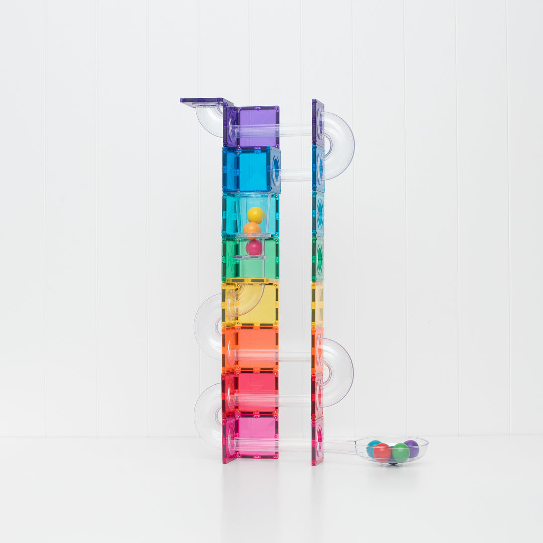 Connetix Magnetic Tiles Ball Run Bright Pack 114pcs