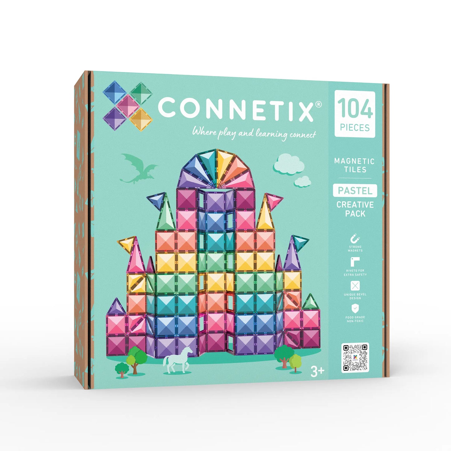 Connetix Magnetic Tiles Pastel Creative Pack 104 pc