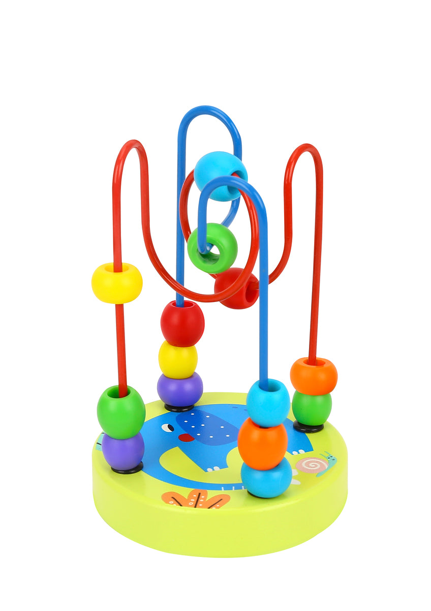 WOODEN ANIMAL BEAD MAZES COASTER TOY