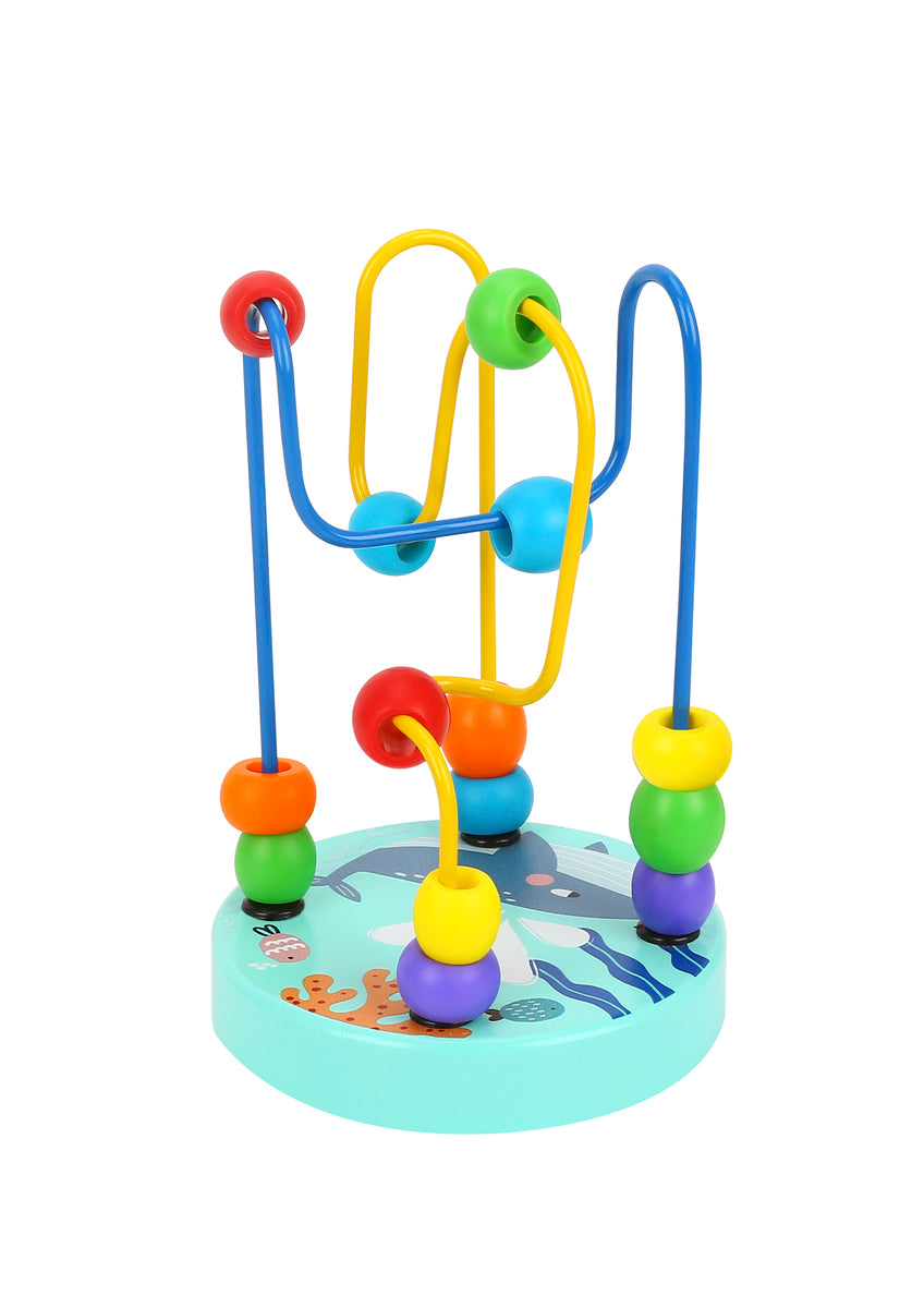 WOODEN ANIMAL BEAD MAZES COASTER TOY