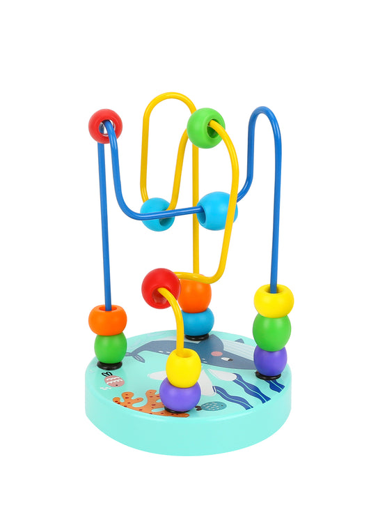 WOODEN ANIMAL BEAD MAZES COASTER TOY