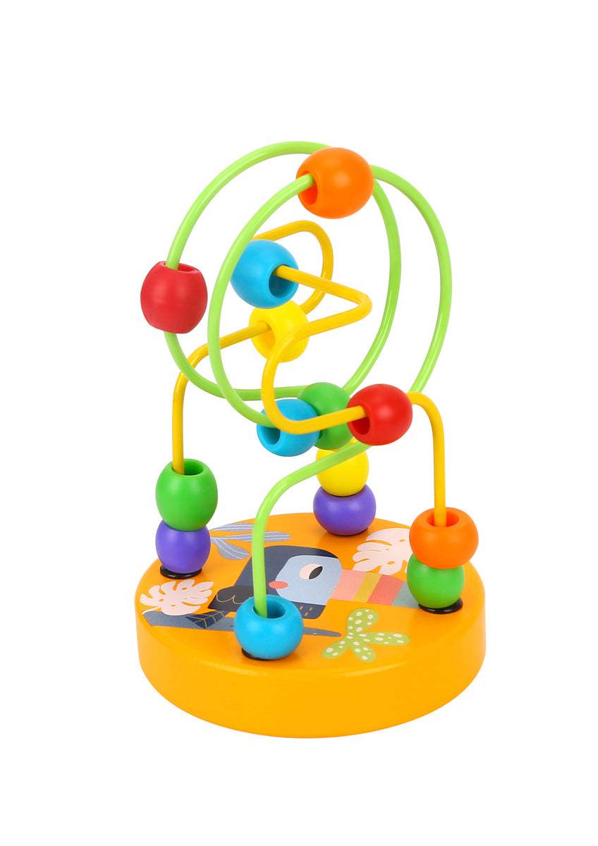 WOODEN ANIMAL BEAD MAZES COASTER TOY