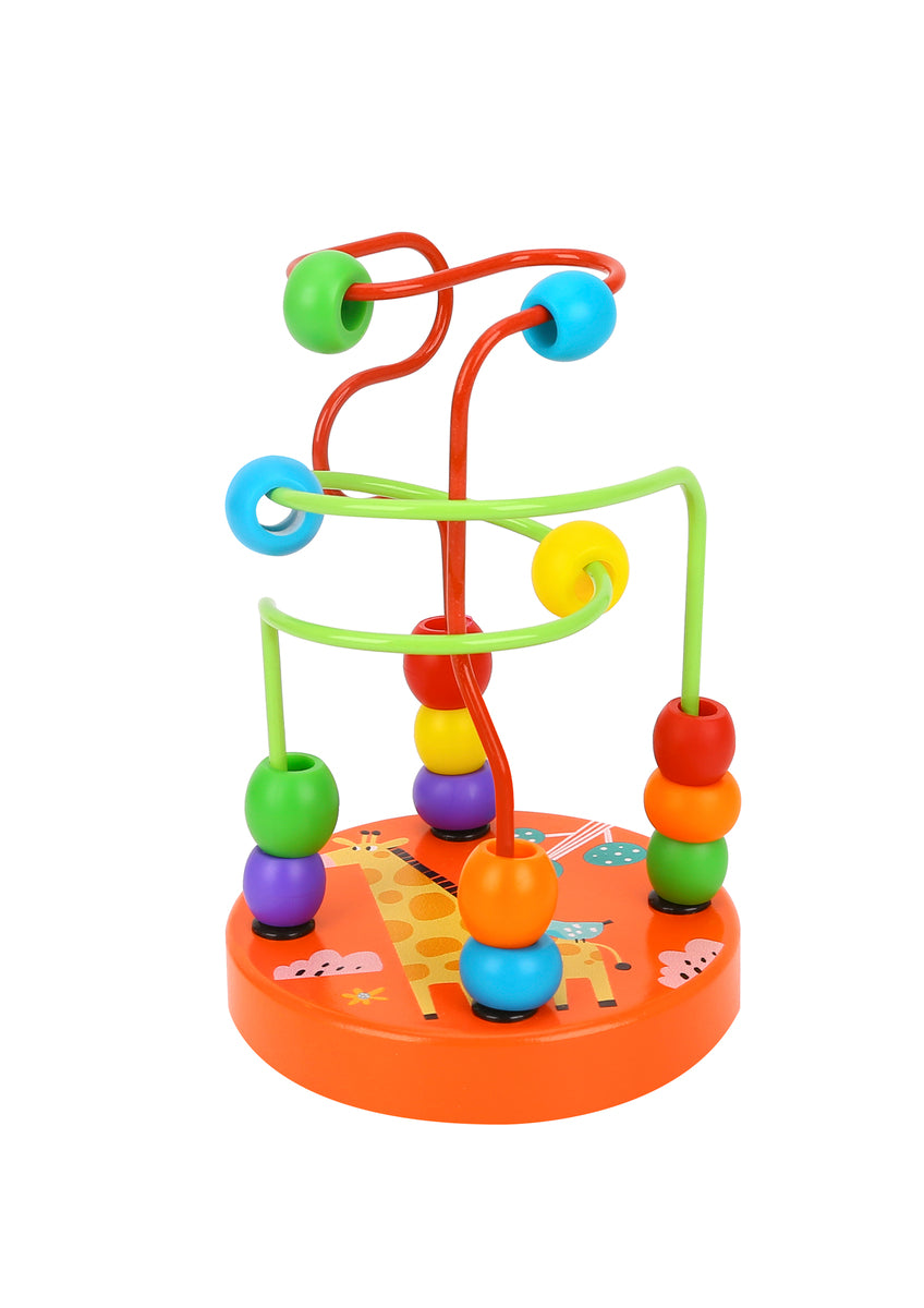 WOODEN ANIMAL BEAD MAZES COASTER TOY