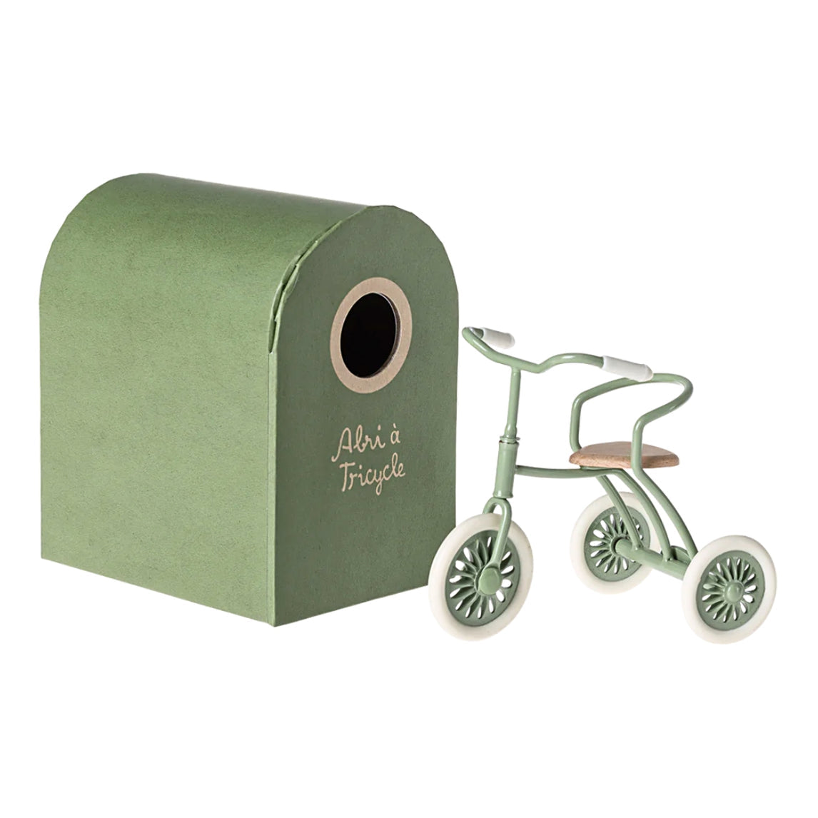 Maileg Abri a Tricycle Mouse Size - Green