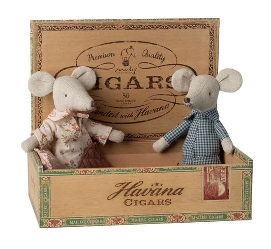 Maileg Grandma and Grandpa Mice in Box