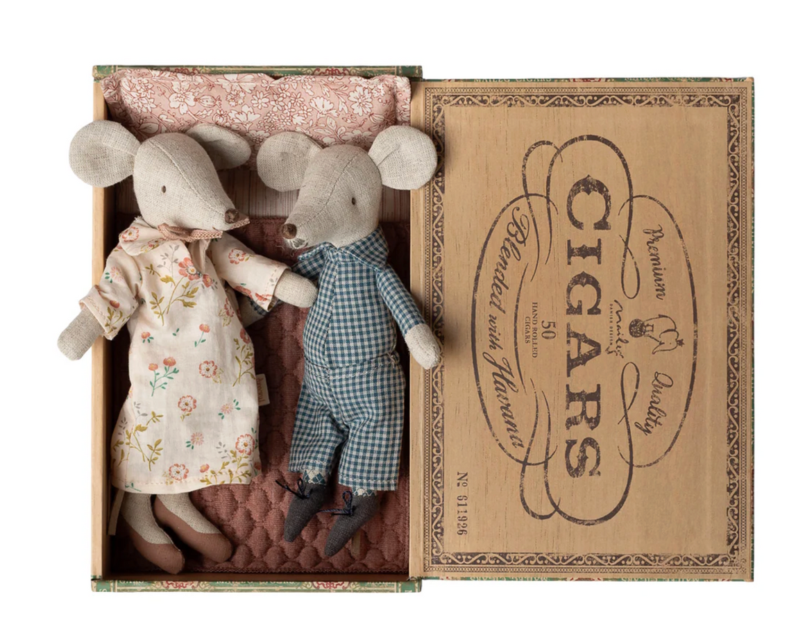 Maileg Grandma and Grandpa Mice in Box
