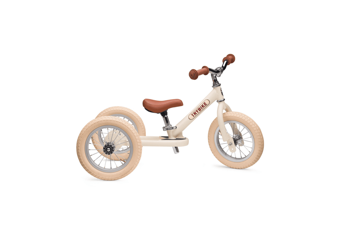 Trybike 2 in 1 Steel Balance Bike & Tricycle - Vintage Cream