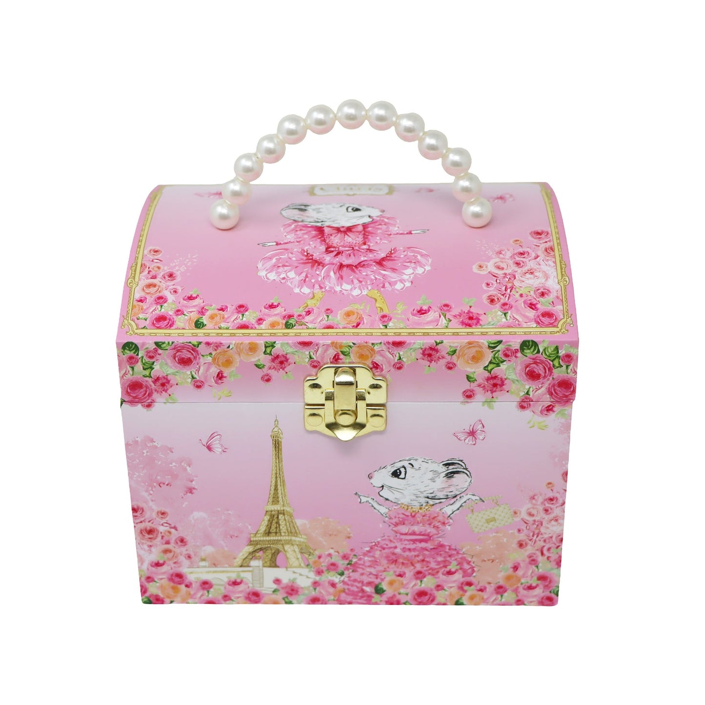 Claris The Chicest Mouse in Paris Pearl Musical Jewellery Box