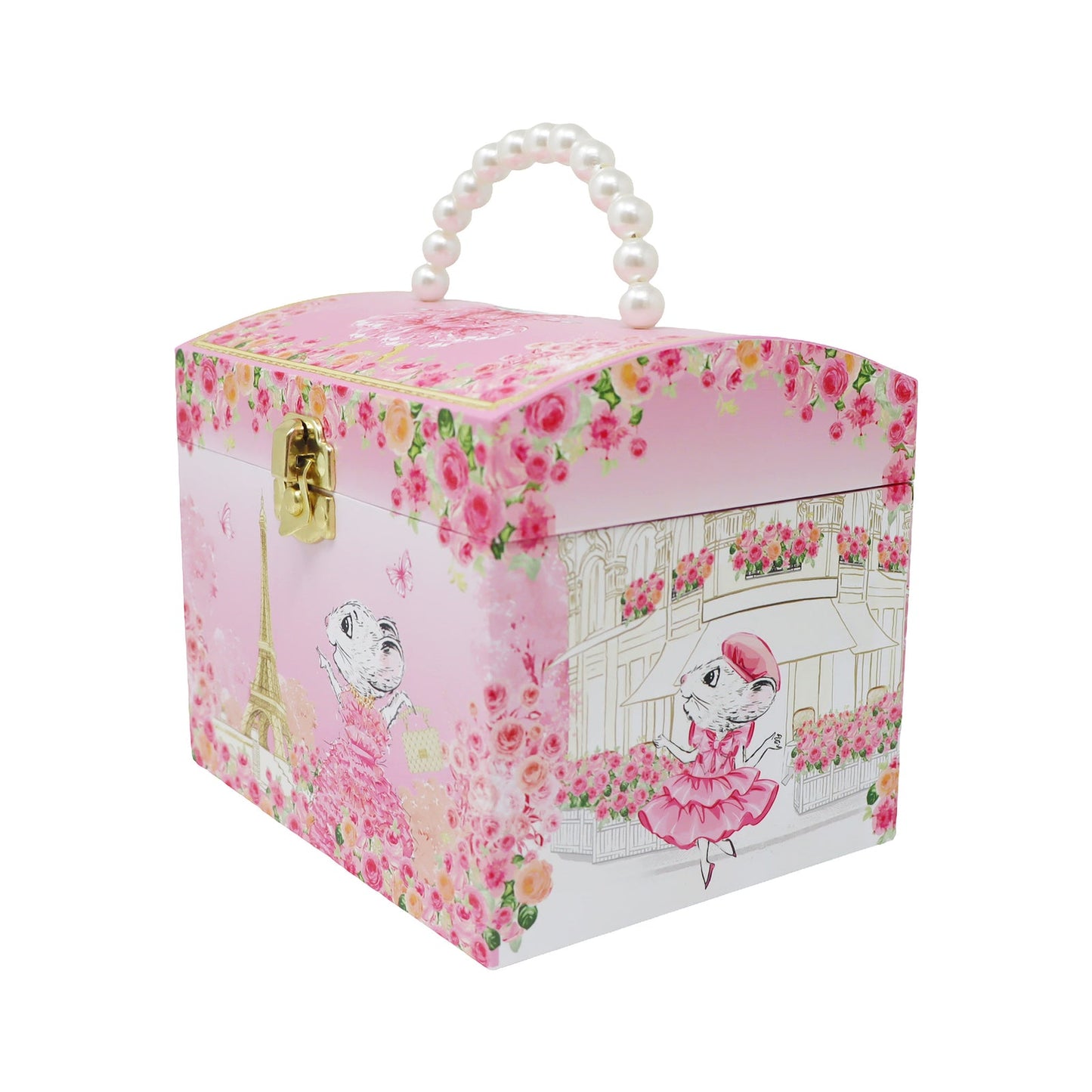 Claris The Chicest Mouse in Paris Pearl Musical Jewellery Box