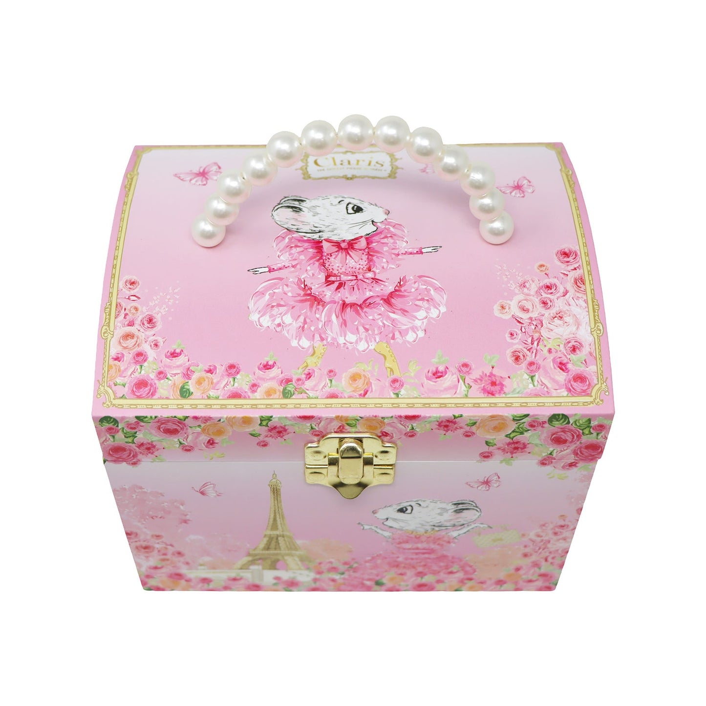 Claris The Chicest Mouse in Paris Pearl Musical Jewellery Box