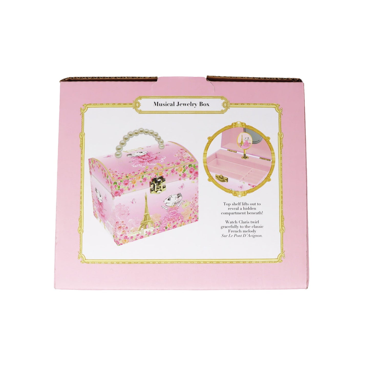 Claris The Chicest Mouse in Paris Pearl Musical Jewellery Box