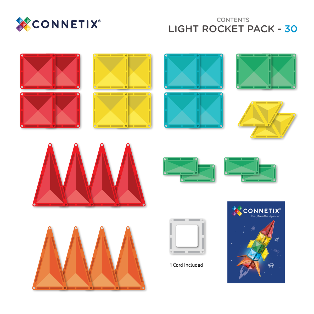 Connetix 30 Piece Light Rocket Pack