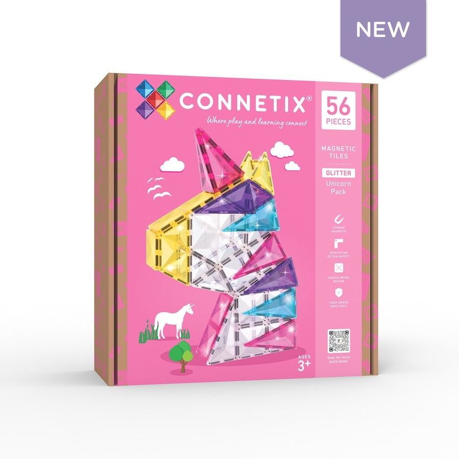 Connetix Magnetic Tiles Glitter Unicorn Pack 56 pc