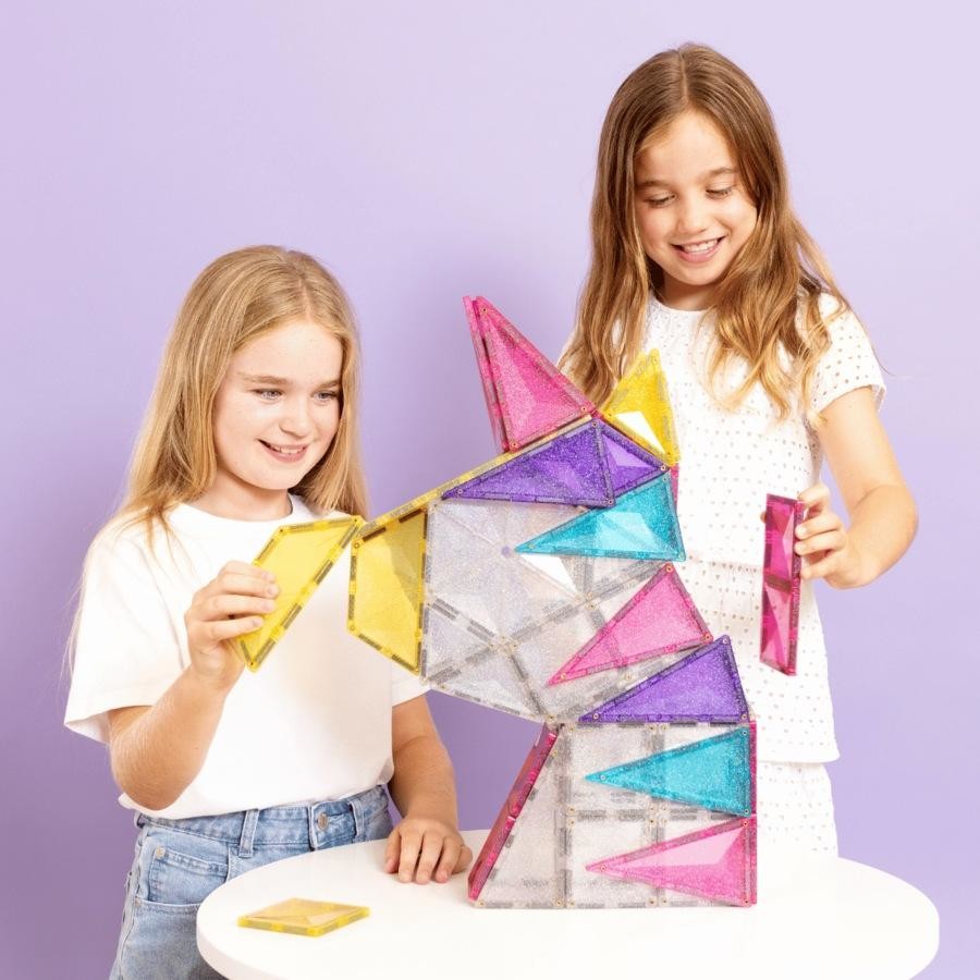 Connetix Magnetic Tiles Glitter Unicorn Pack 56 pc