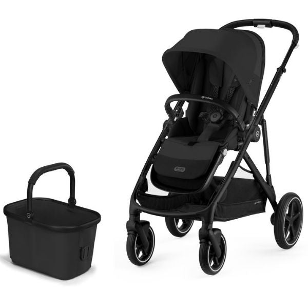 Cybex Gazelle S Pram V26 + Cloud Q Capsule with Base Stardust Black + FREE Capsule Adaptors