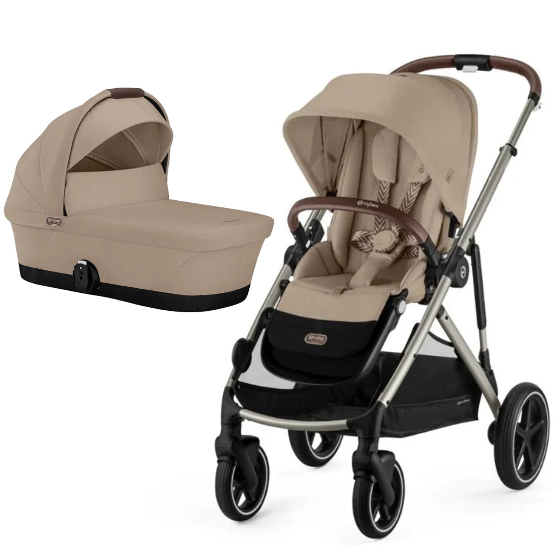 Cybex Gazelle S Pram V26 + FREE Gazelle S Carry Cot + FREE Seat Rain Cover + FREE Bassinet Rain Cover