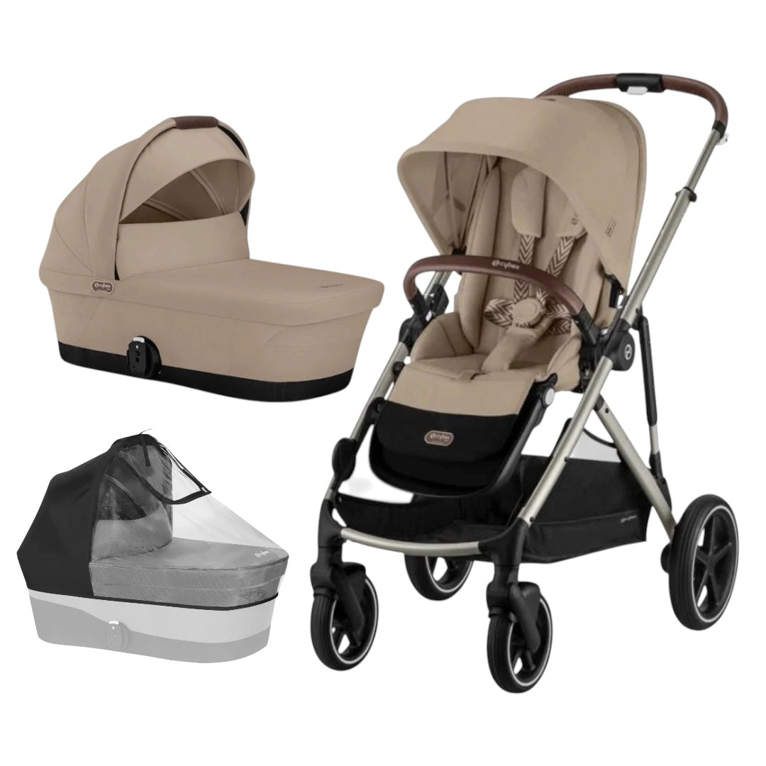 Cybex Gazelle S Pram V26 + FREE Gazelle S Carry Cot + FREE Seat Rain Cover + FREE Bassinet Rain Cover