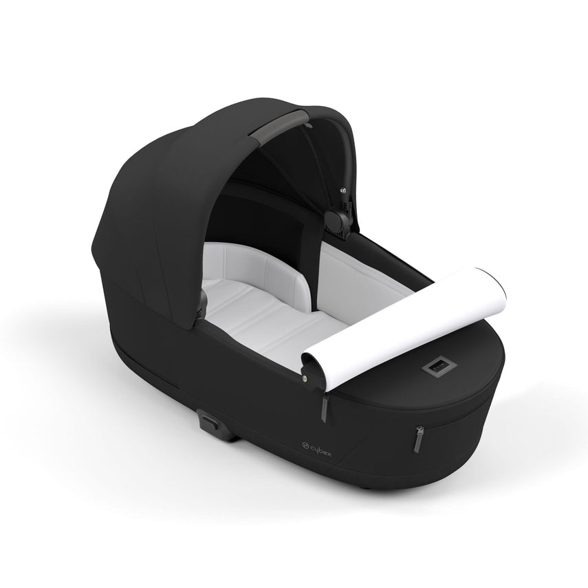 Cybex Priam Pram with Rose Gold Chassis & Sepia Black Seat V26 + Cybex Priam Lux Carrycot Sepia Black