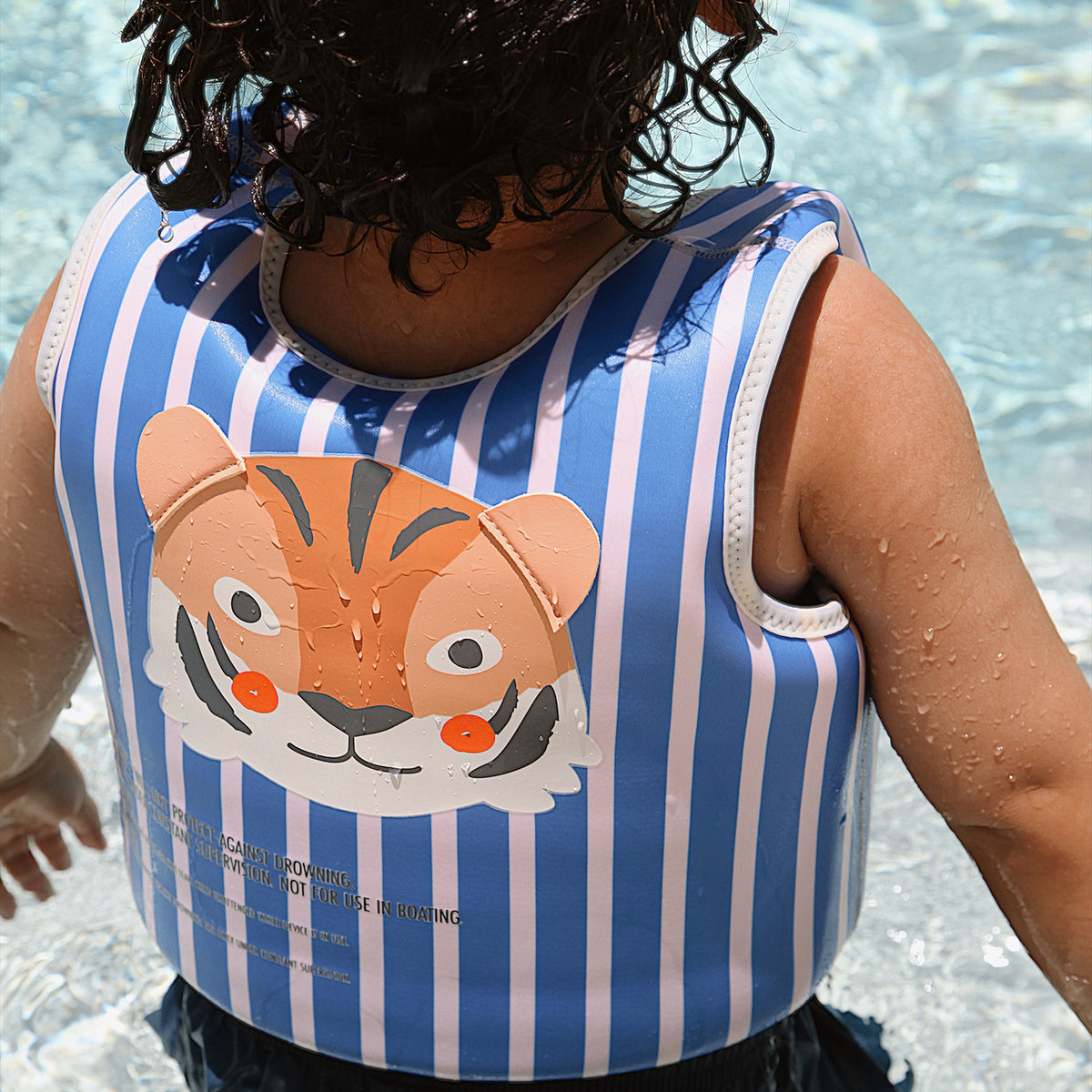 SUNNYLIFE KIDS SWIM VEST - TINO THE TIGER BLUE