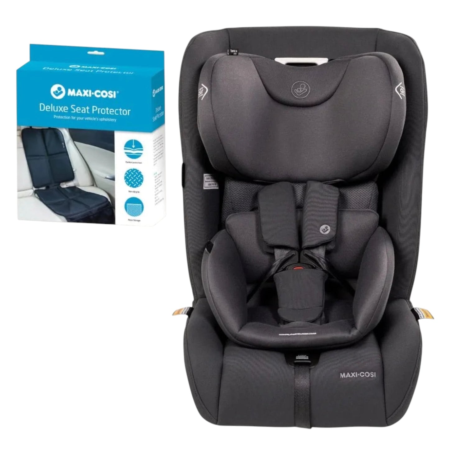 Maxi-Cosi Tuva LX Harnessed Booster Seat Onyx - 6 Months to 8 Years Bundle With Car Seat Protector
