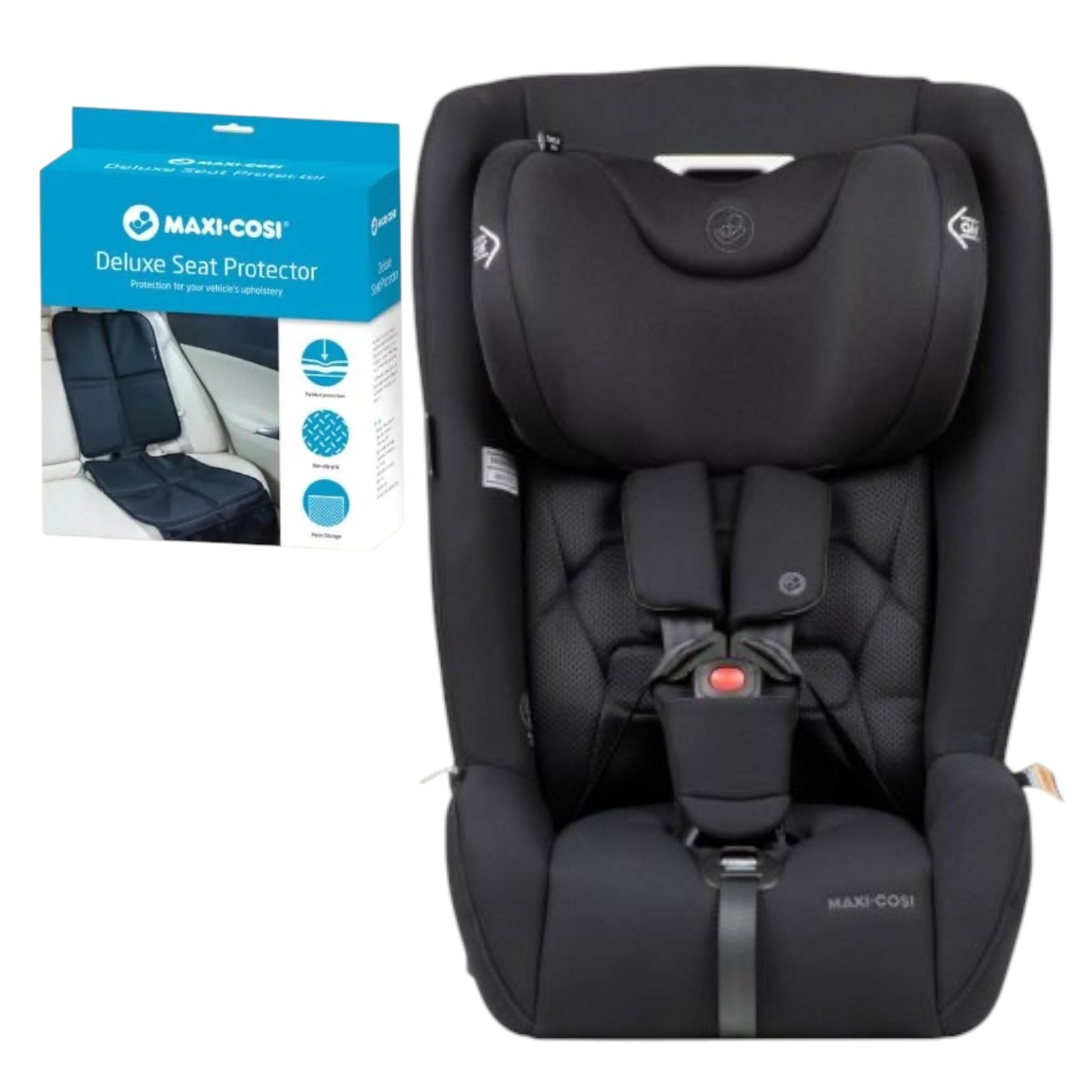 Maxi-Cosi Tuva LX Harnessed Booster Seat Onyx - 6 Months to 8 Years Bundle With Car Seat Protector