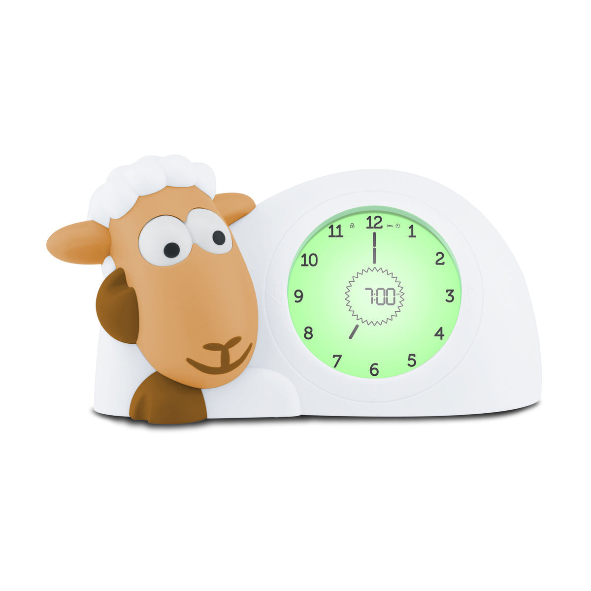 Children's alarm clock with a sheep design on a white background