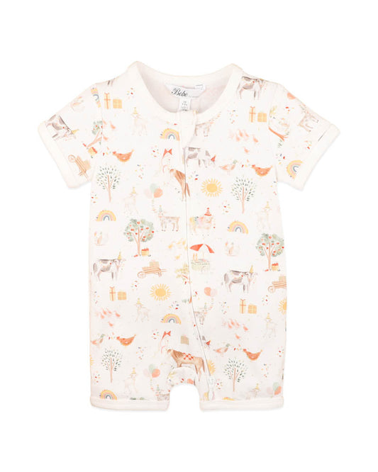 Bebe By Minihaha SCOUT ORGANIC SS ZIP ROMPER