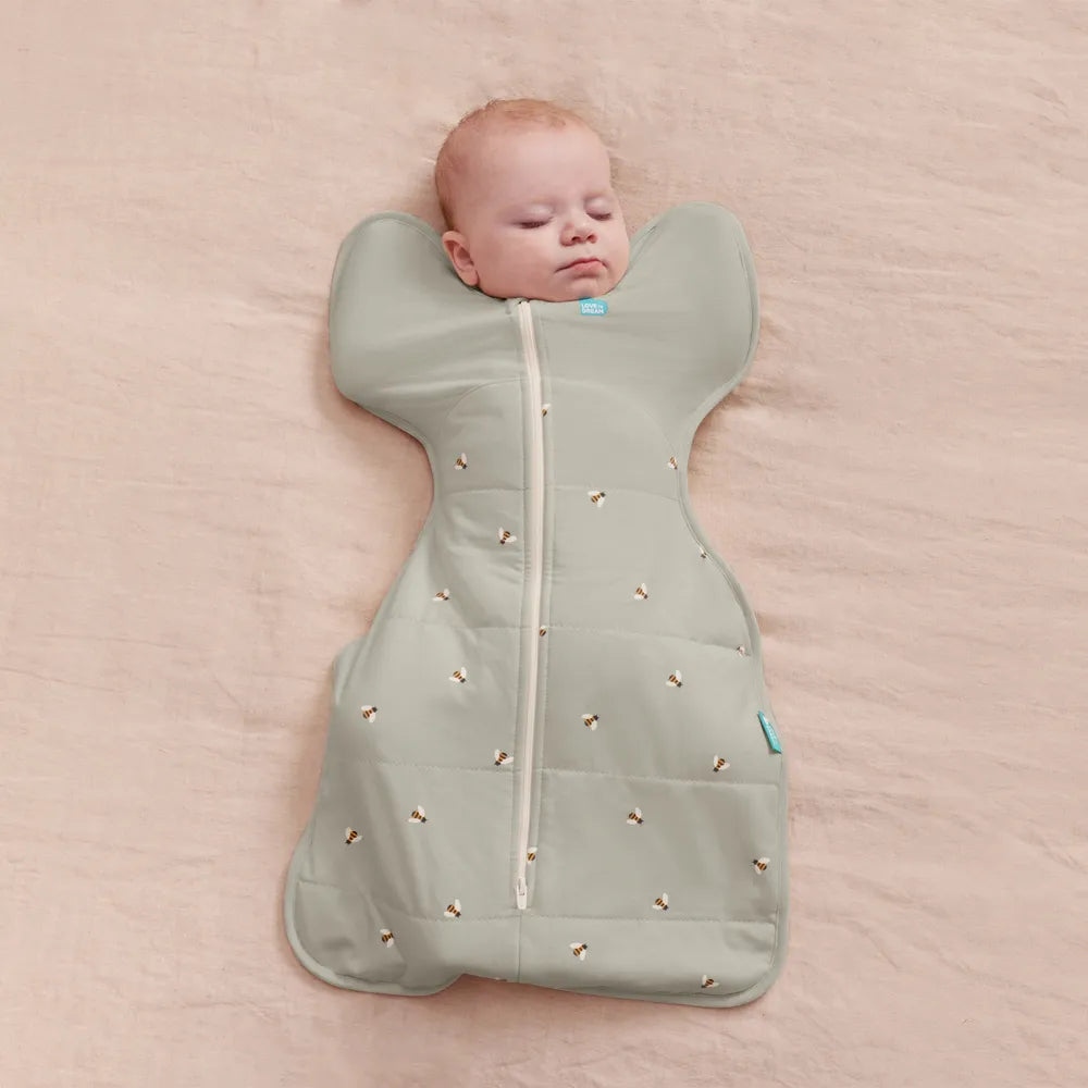 Love To Dream Quilted Stretch Cotton Swaddle Up 2.5 Tog 16-20˚C Bees Olive