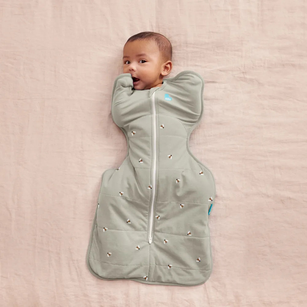 Love To Dream Quilted Stretch Cotton Swaddle Up 2.5 Tog 16-20˚C Bees Olive