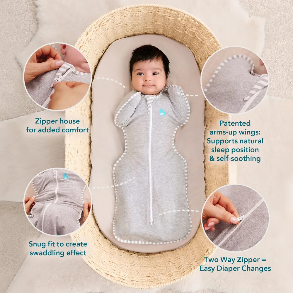 Love To Dream Quilted Stretch Cotton Swaddle Up 2.5 Tog 16-20˚C Bees Olive