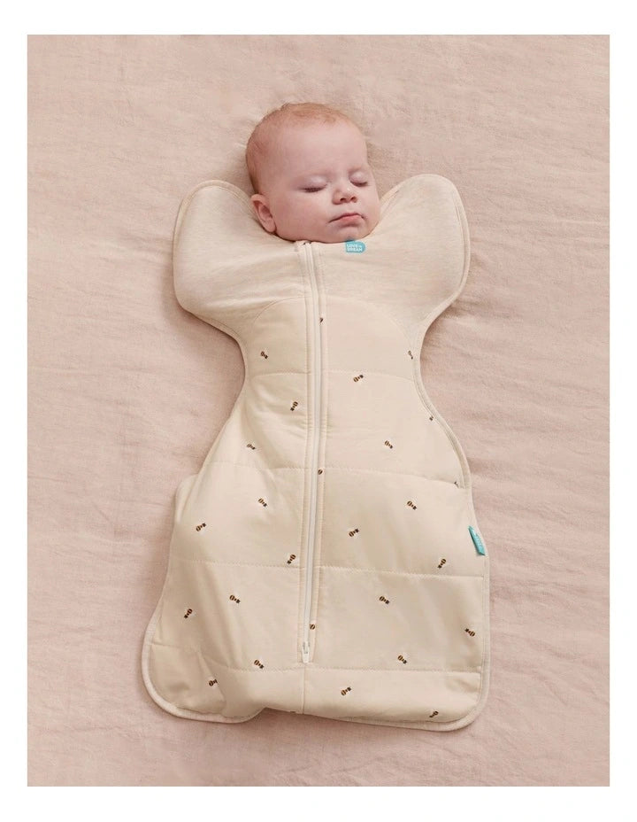Love To Dream SWADDLE UP 2.5T 16-20˚C QUILTED STRETCH COTTON BEES OATMEAL
