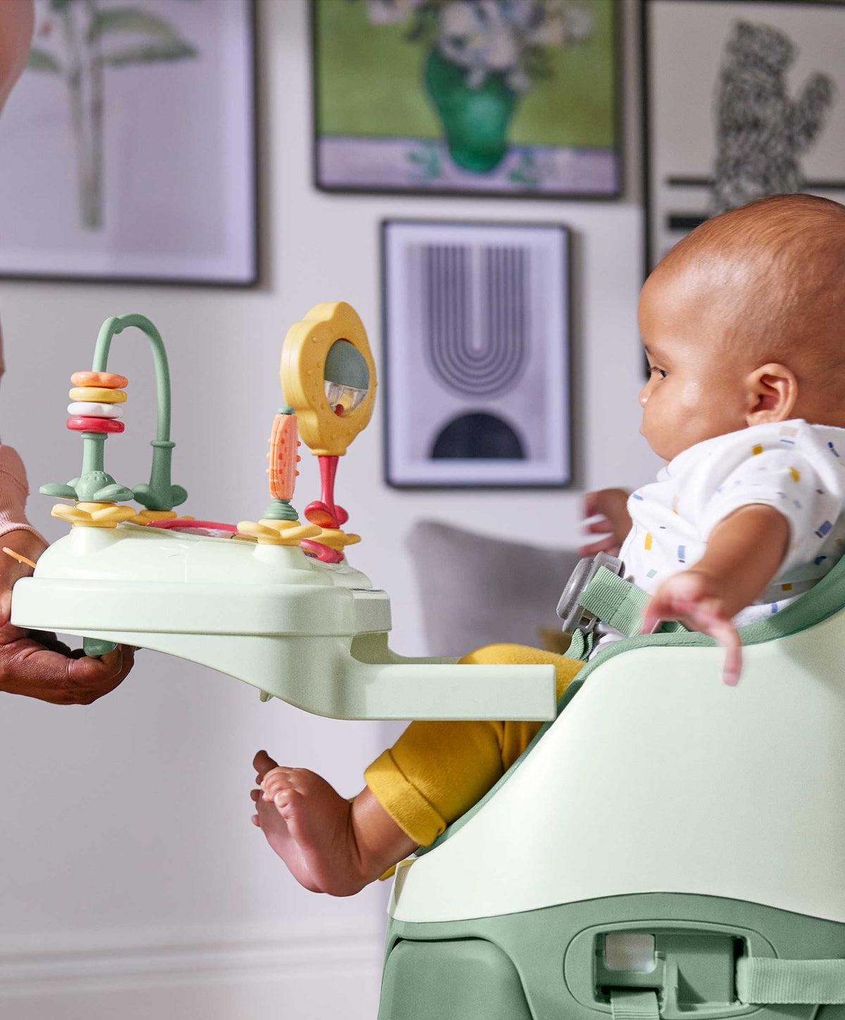 Mamas & Papas Bug 3-in-1 Floor & Booster Seat with Activity Tray - Eucalyptus