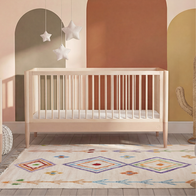 Gaia Baby Eos Cot Bed - Natural Ash | Powder Blush