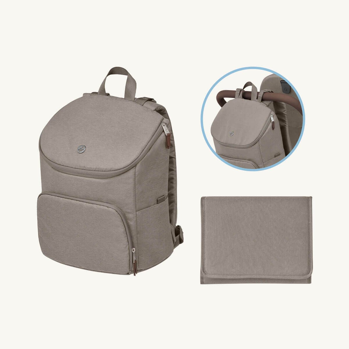 Maxi-Cosi Oxford Stroller and Sense Bassinet - Twillic Truffle