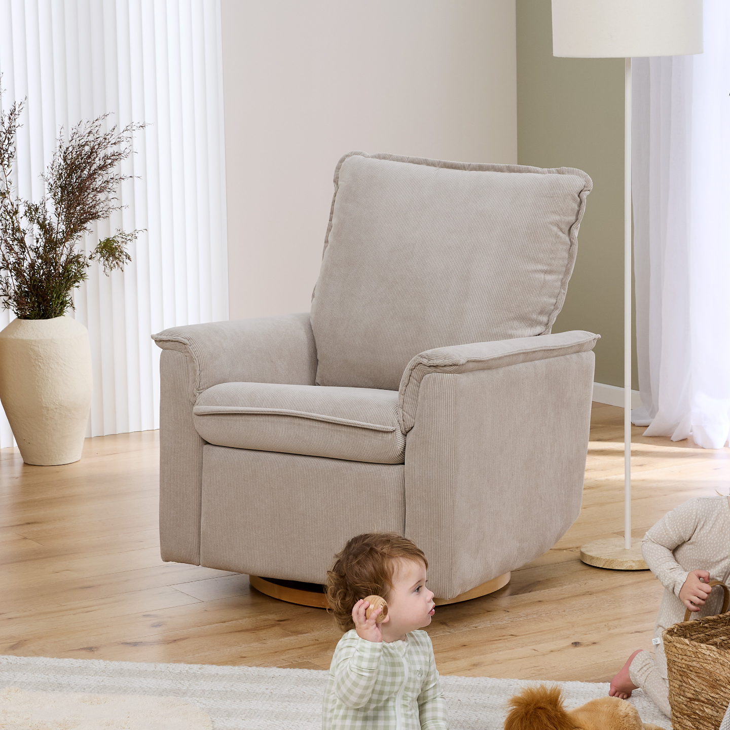 Louie Electric Recliner Glider Nursery Chair - Corduroy