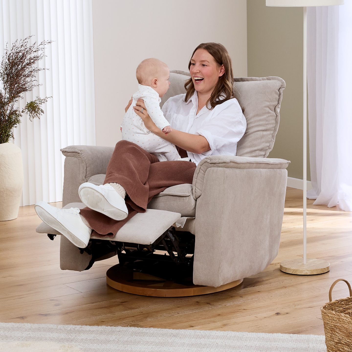 Louie Electric Recliner Glider Nursery Chair - Corduroy