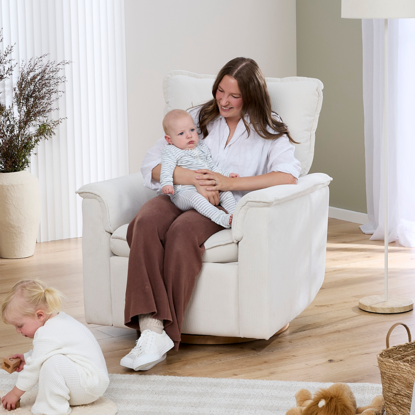 Louie Electric Recliner Glider Nursery Chair - Corduroy