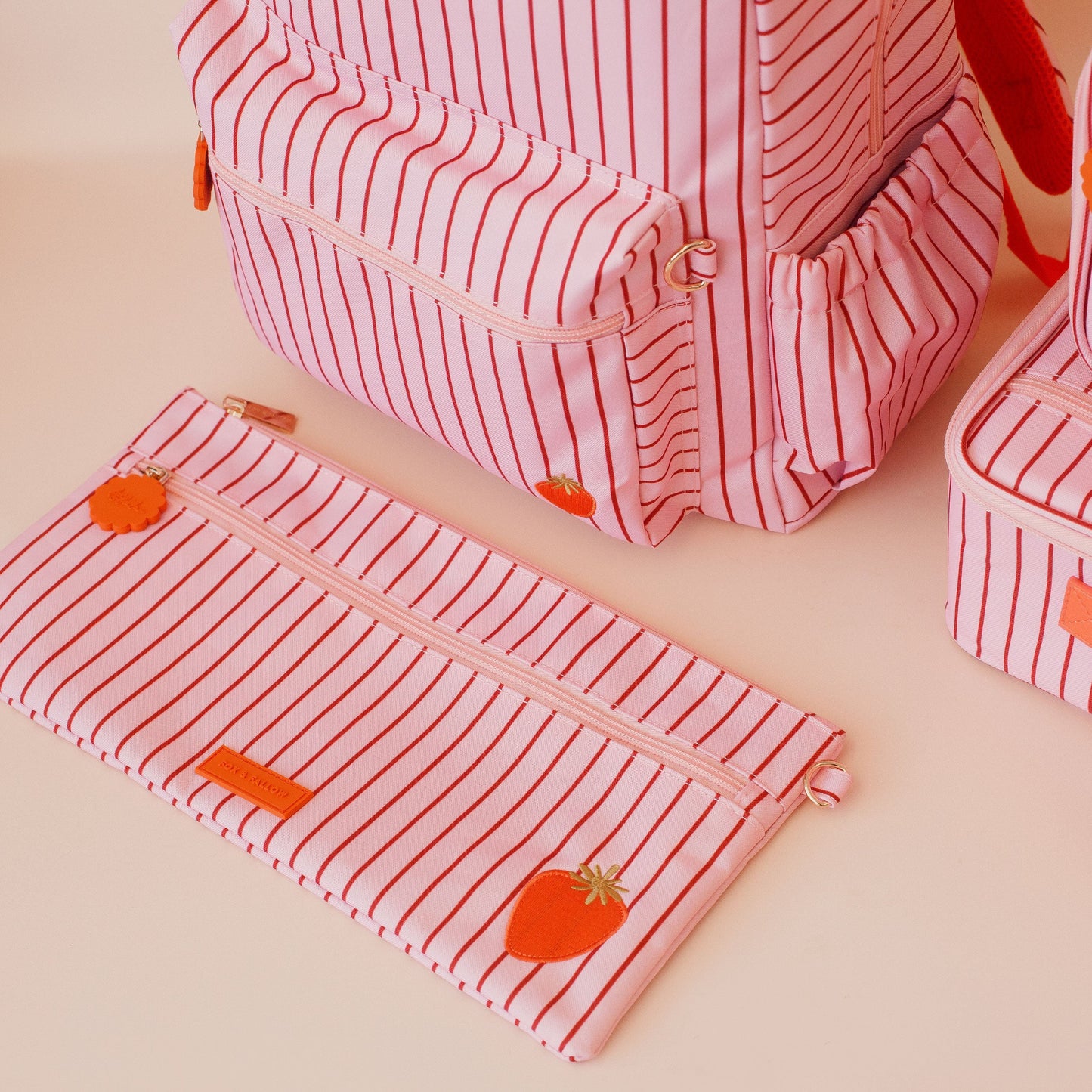 Fox & Fallow Strawberry Stripe Mini Lunch Bag