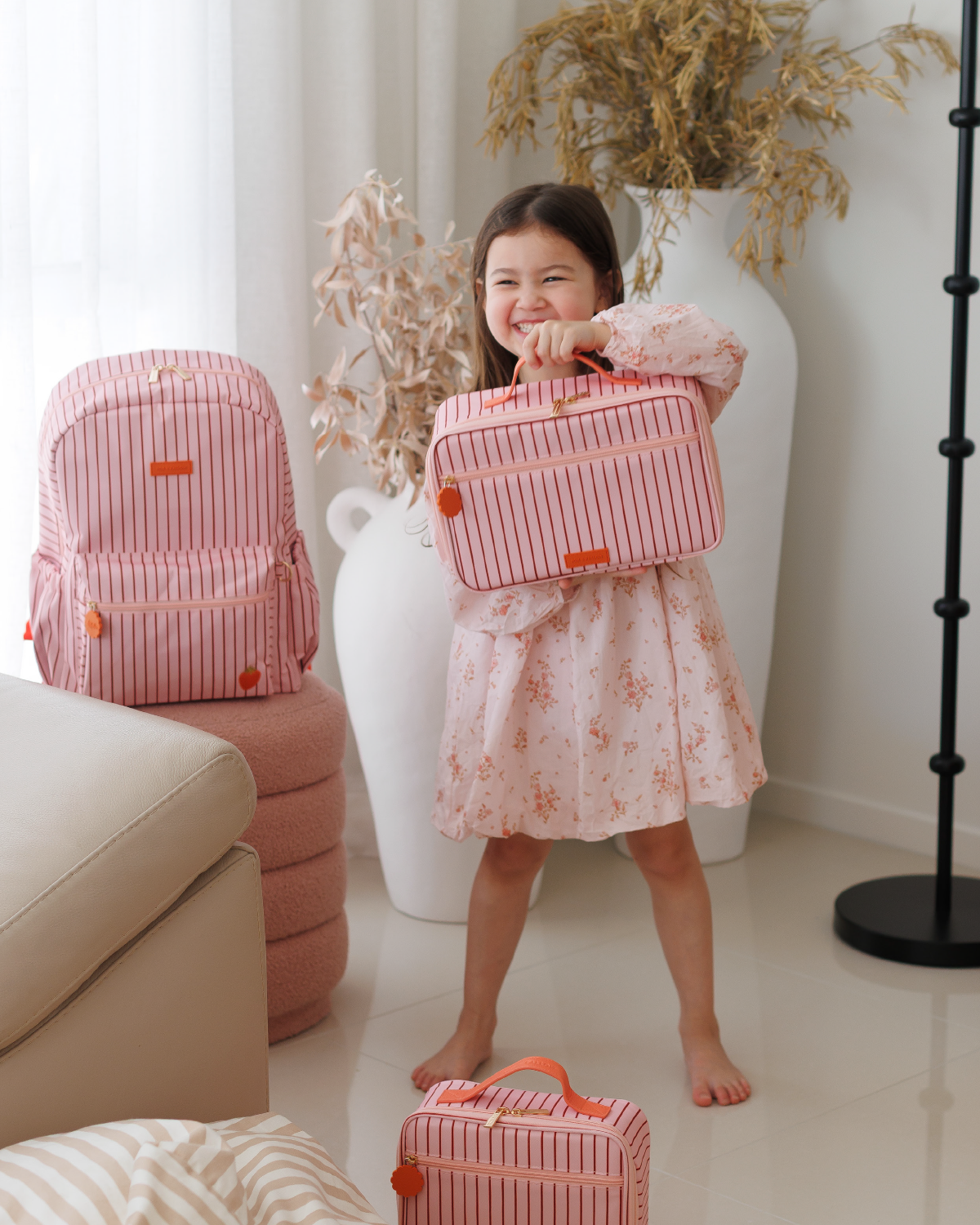 Fox & Fallow Strawberry Stripe Mini Lunch Bag