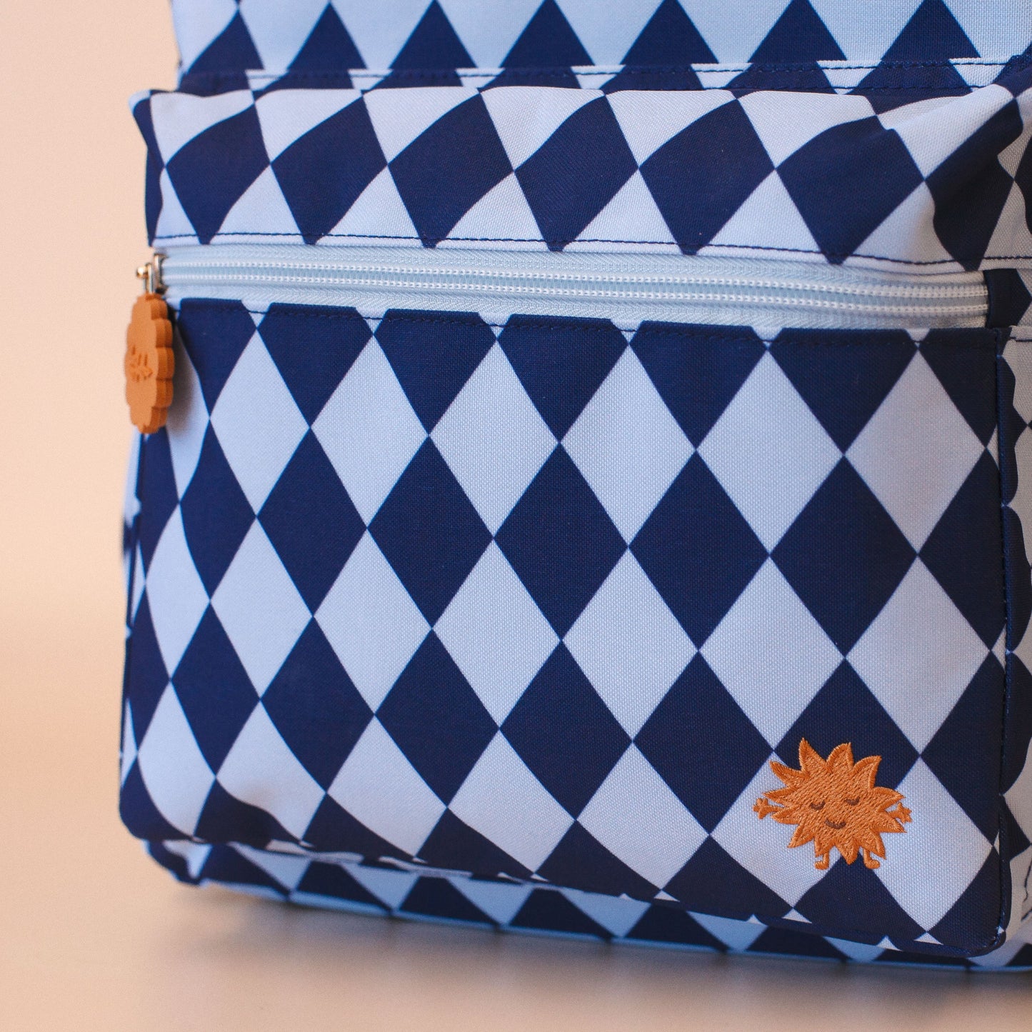 Fox & Fallow Navy Diamonds Backpack