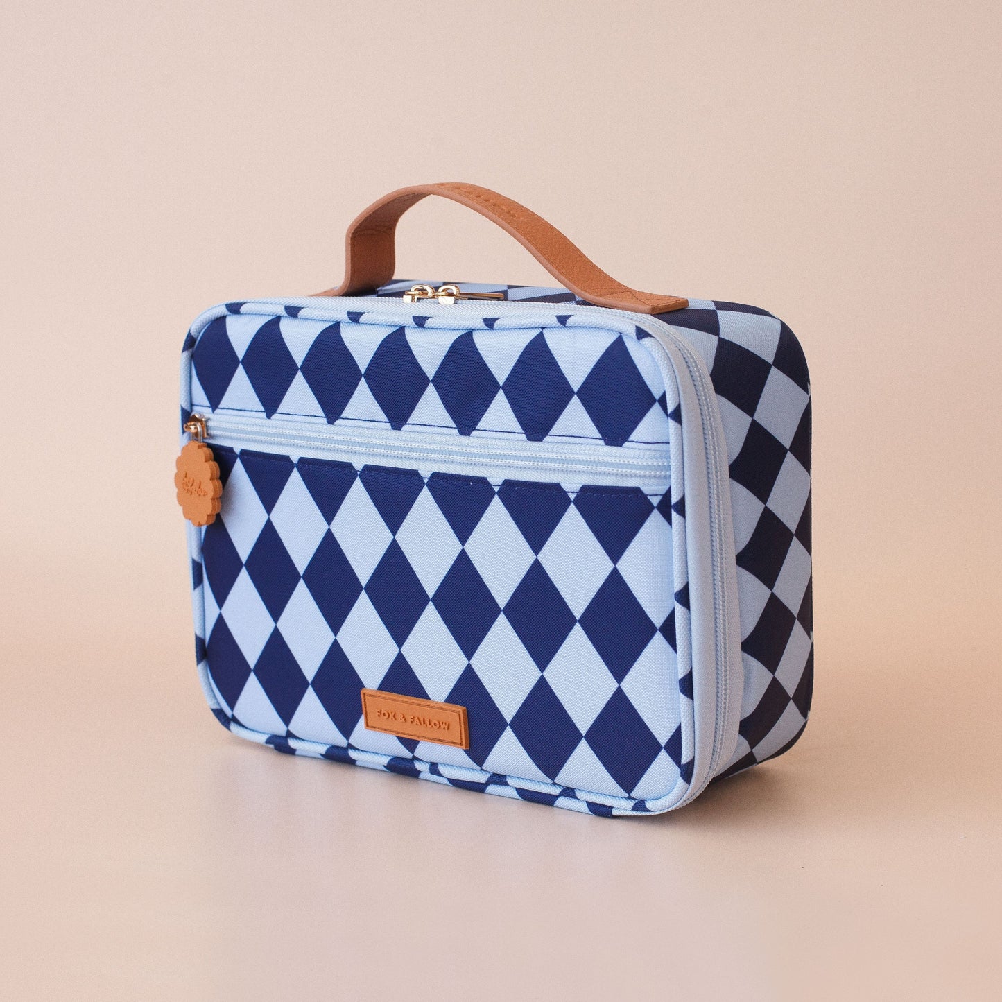 Fox & Fallow Navy Diamonds Mini Lunch Bag