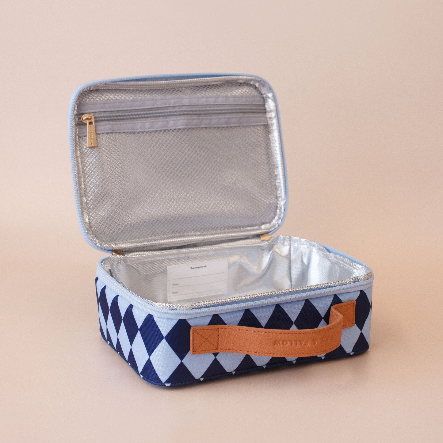 Fox & Fallow Navy Diamonds Mini Lunch Bag
