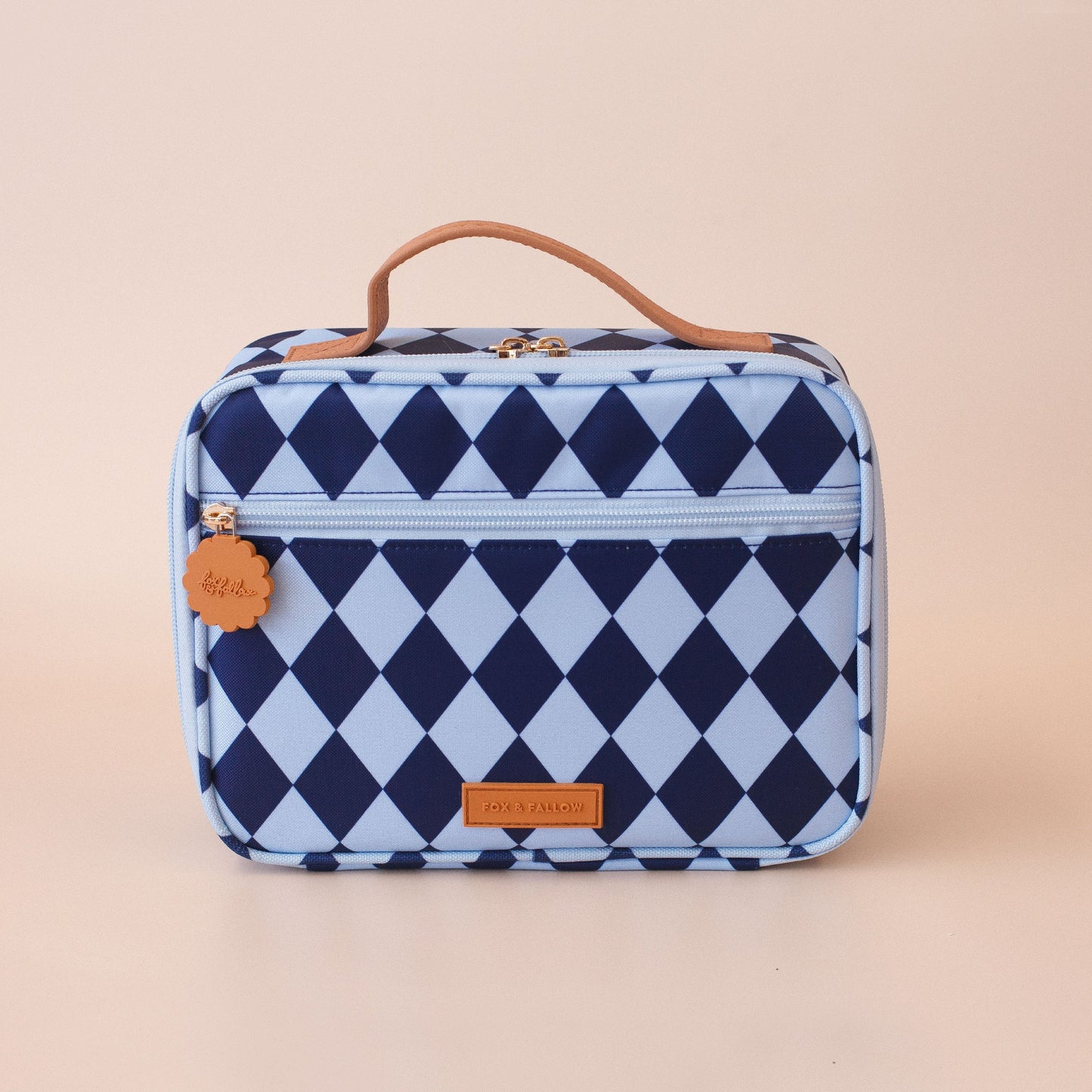 Fox & Fallow Navy Diamonds Mini Lunch Bag