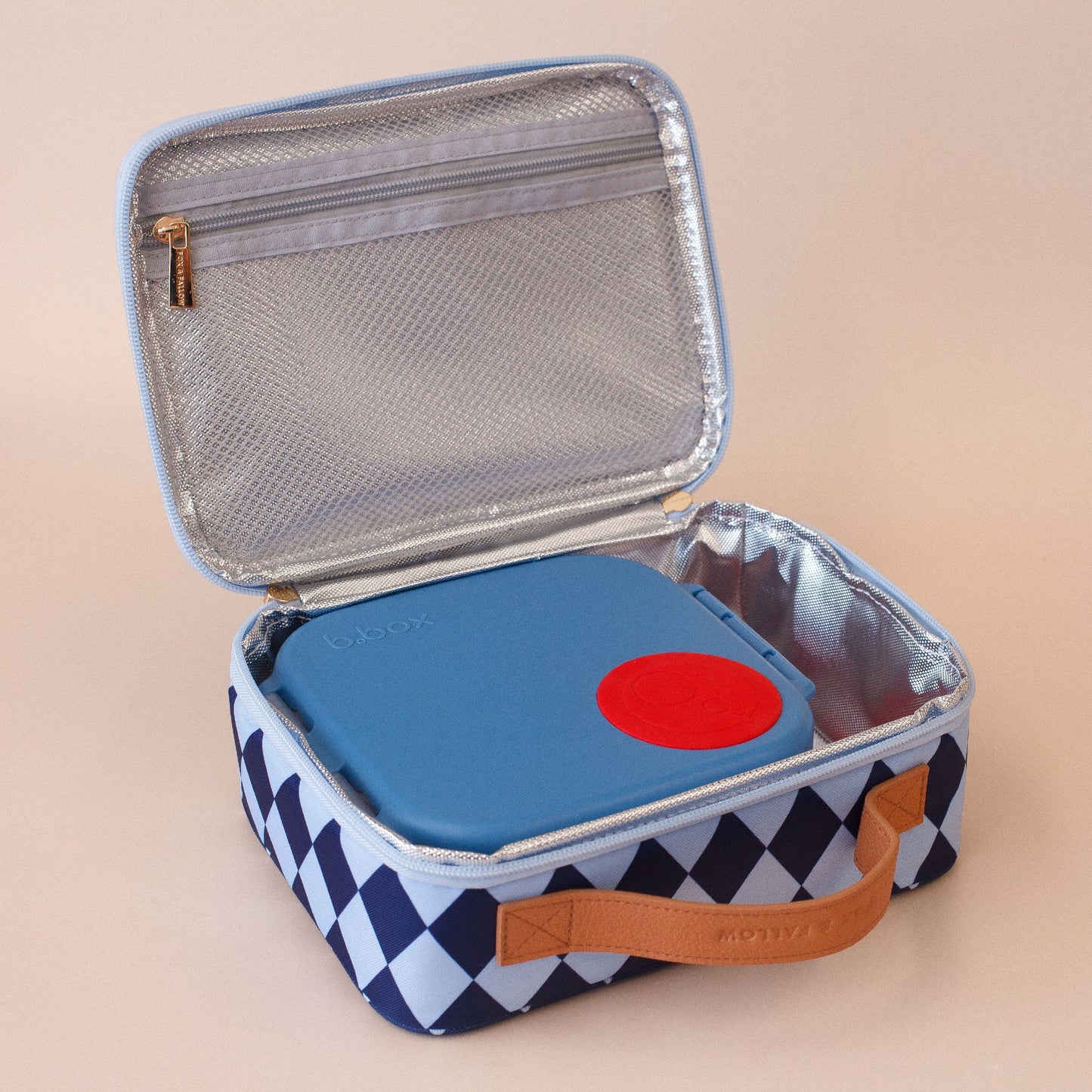 Fox & Fallow Navy Diamonds Mini Lunch Bag