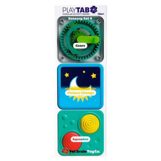 Fat Brain Toys PLAYTAB SENSORY SET 4 (GEARS, LENTICULAR, SQUEAKER TILE)