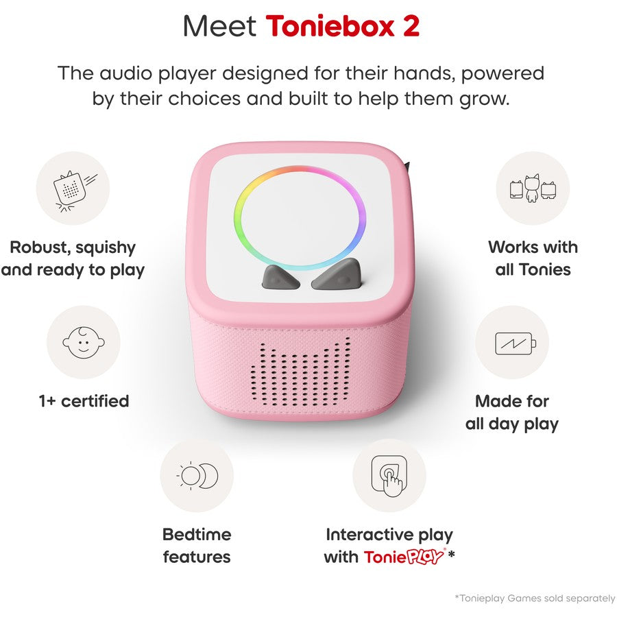 tonies® Toniebox 2 Starter Set with Creative Tonie Rubie - Cloud Pink