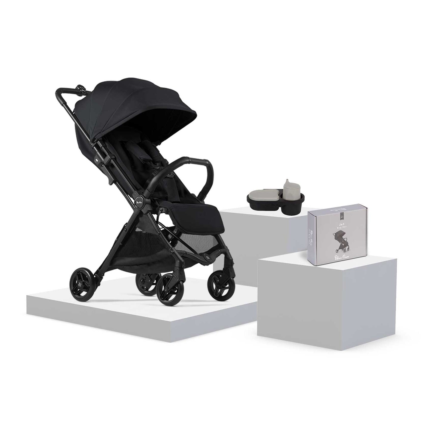 Silver Cross Jet 5 Space Travel Stroller Bundle - Protective Cover, Snack Tray, Raincover, Bug Net (5 piece)