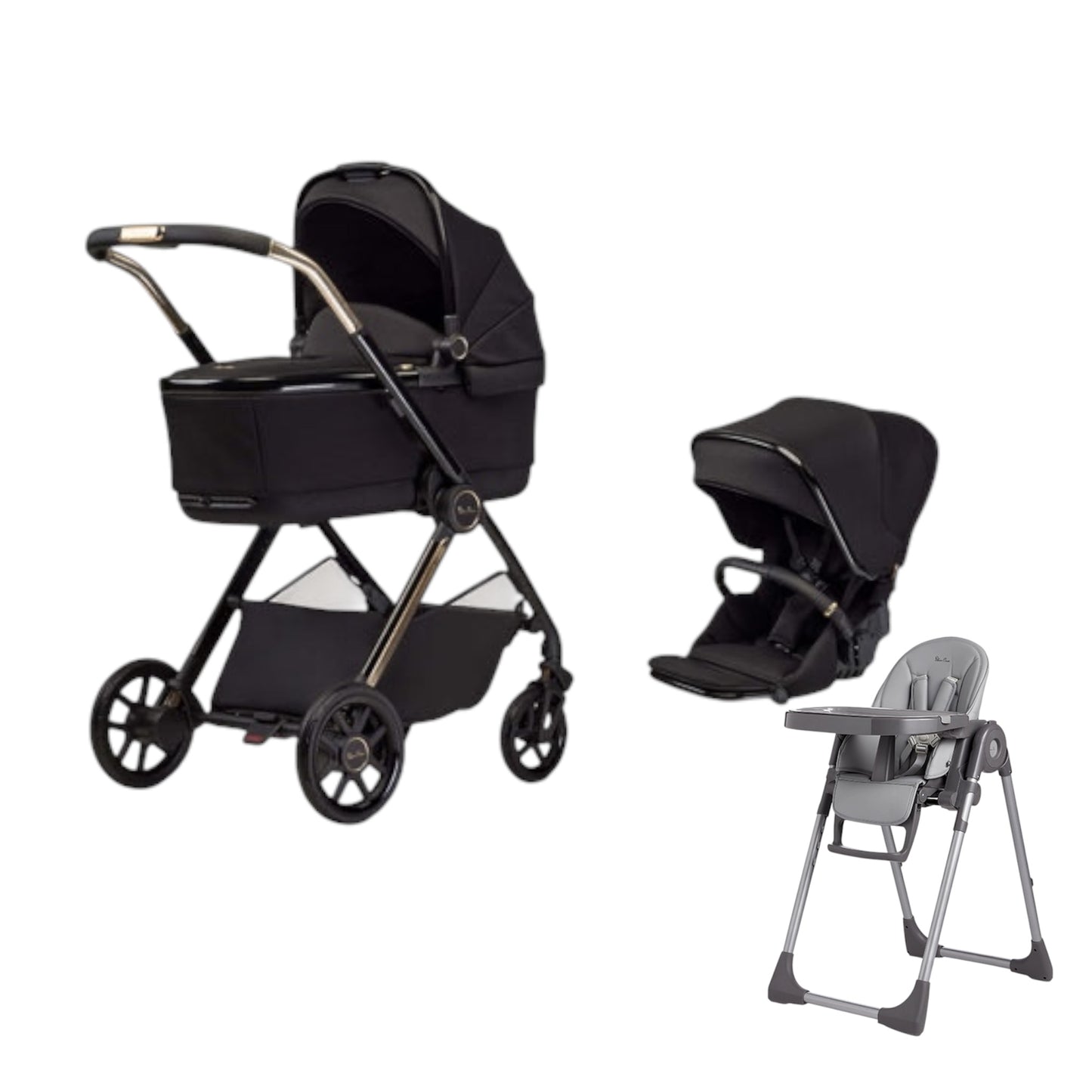 Silver Cross Reef 2 SPECIAL EDITION Espresso with Carrycot (6 piece) + FREE High Chair