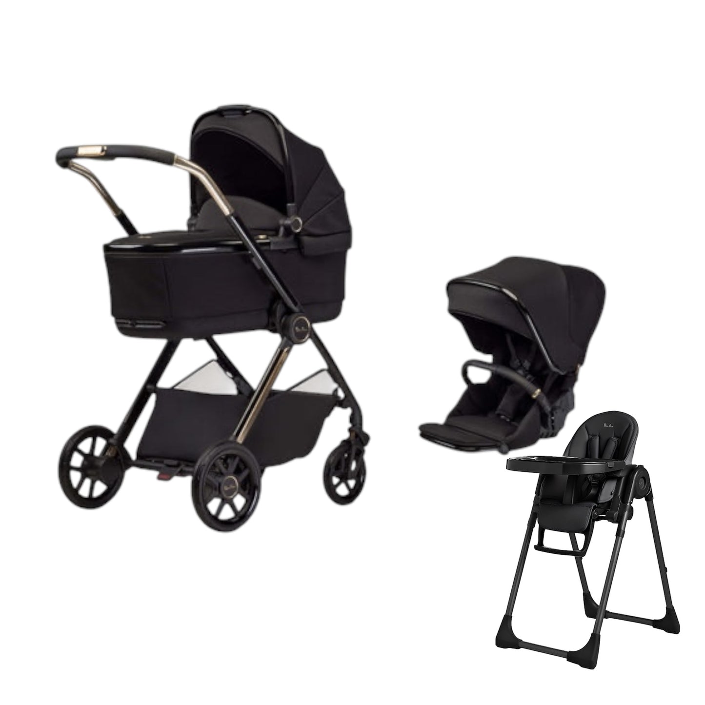 Silver Cross Reef 2 SPECIAL EDITION Espresso with Carrycot (6 piece) + FREE High Chair