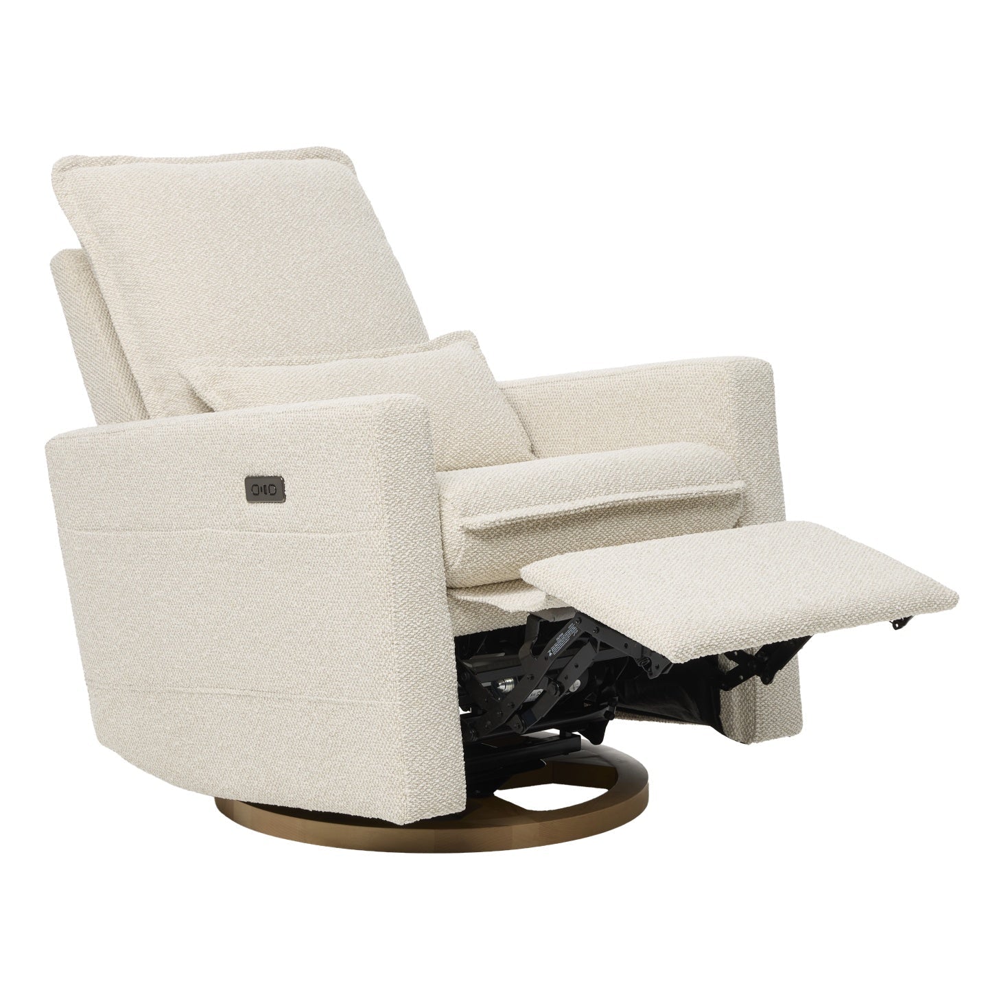 iL TuTTo Frankie Electric Recliner Glider Nursery Chair in Light Beige Soft Tweed